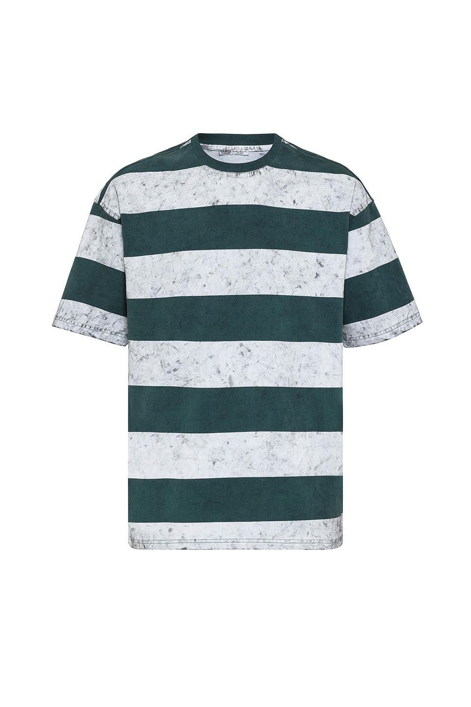 Oversized T-Shirt with Washed Stripes