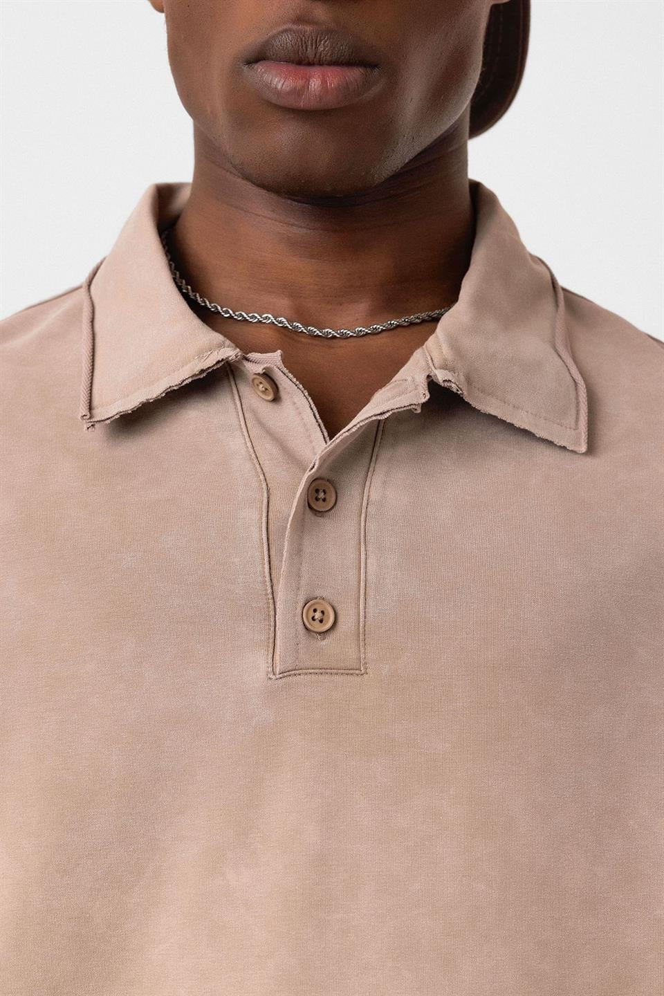Oversized Polo-Neck T-Shirt (Machine Washable)