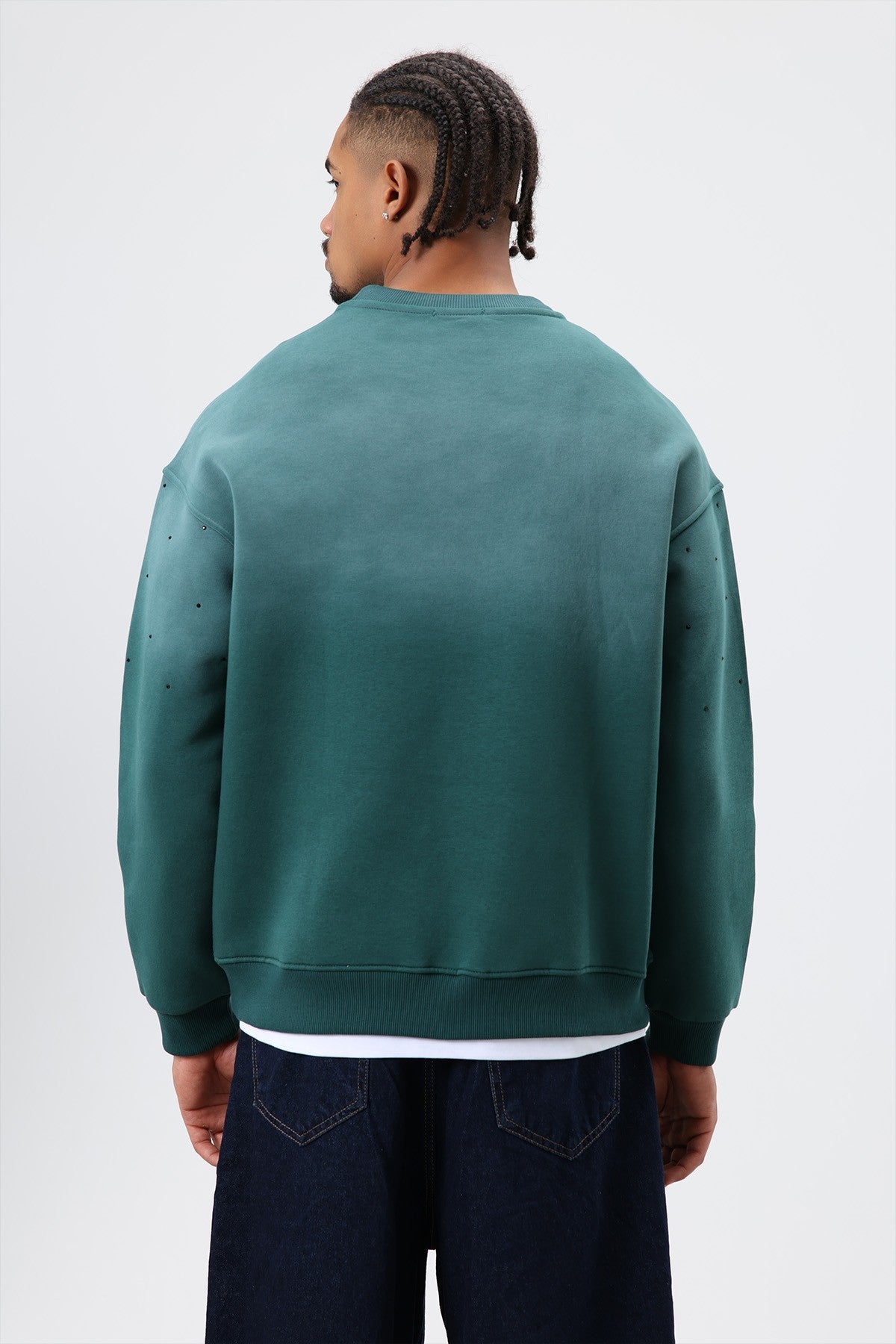 Oversized Sweatshirt with Stone-Washed Details
