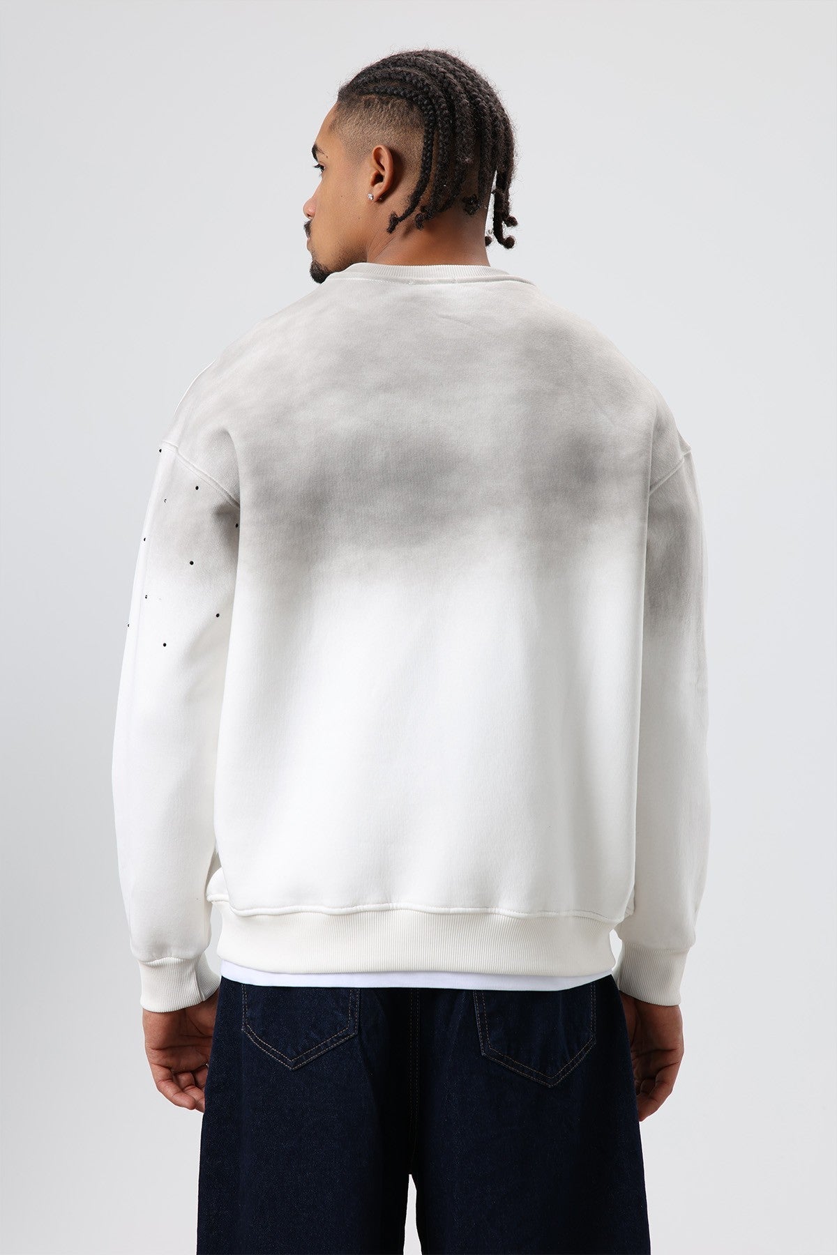 Oversized Sweatshirt with Stone-Washed Details