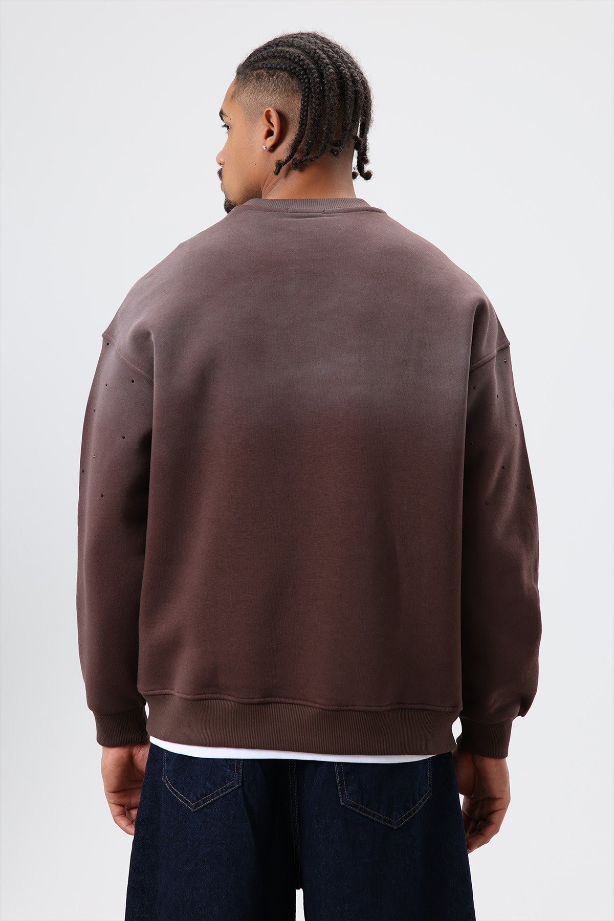 Oversized Sweatshirt with Stone-Washed Details
