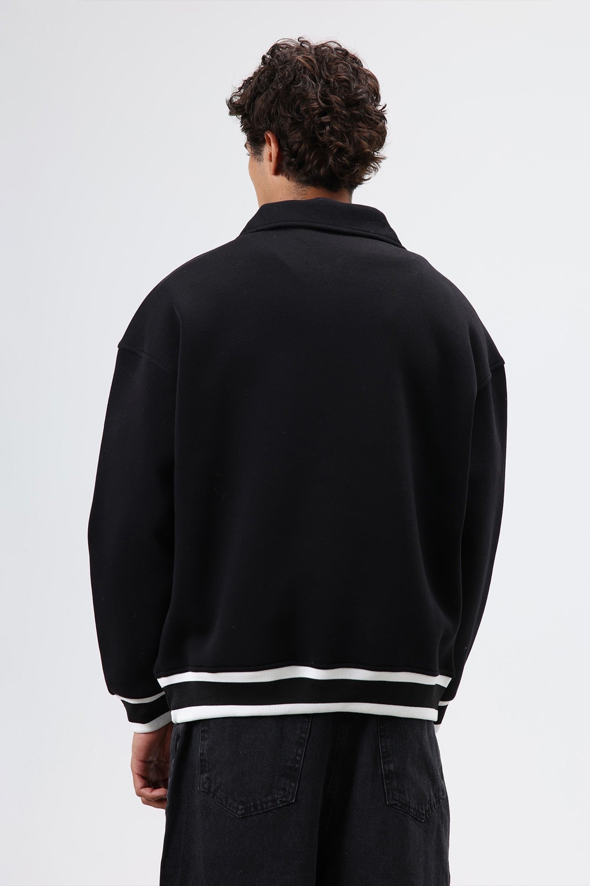 Oversized Polo-Neck Sweatshirt
