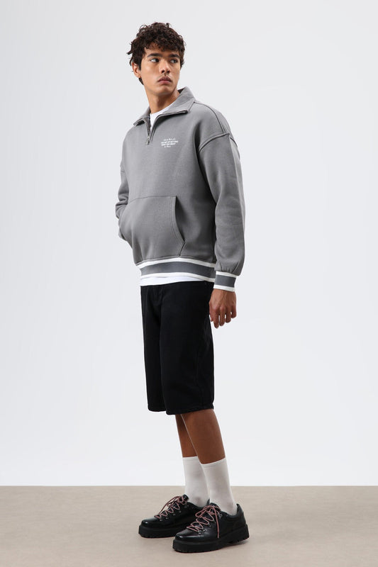 Oversized Polo-Neck Sweatshirt