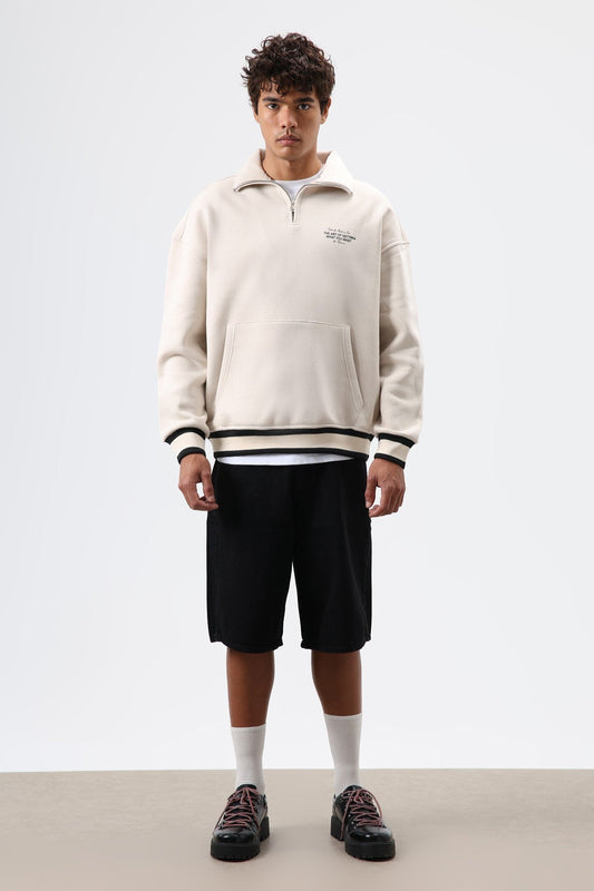 Oversized Polo-Neck Sweatshirt