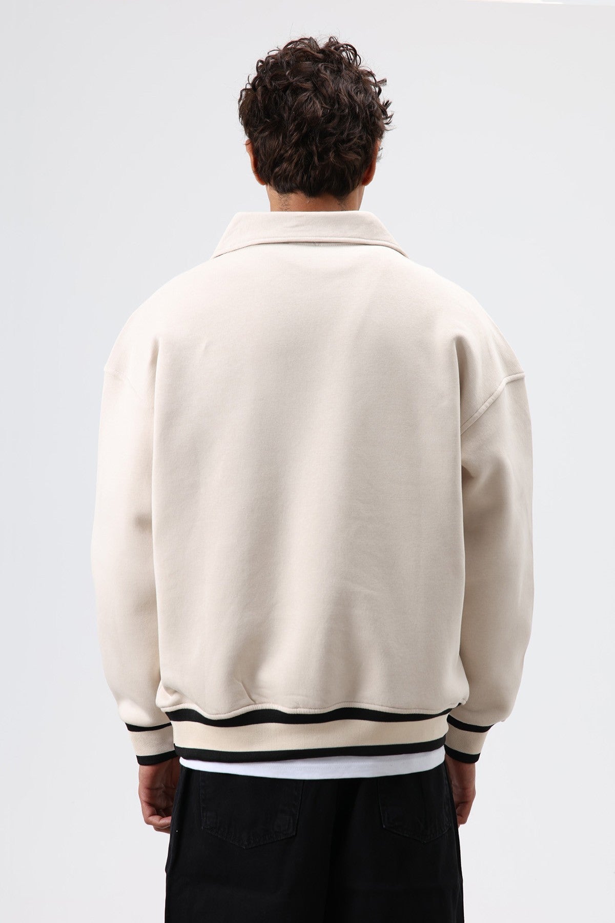 Oversized Polo-Neck Sweatshirt