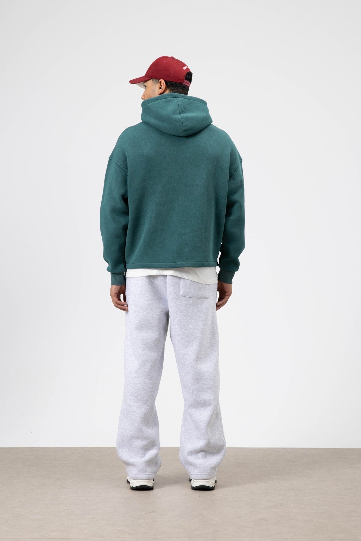 Oversized Zipper-Front Hooded Sweatshirt
