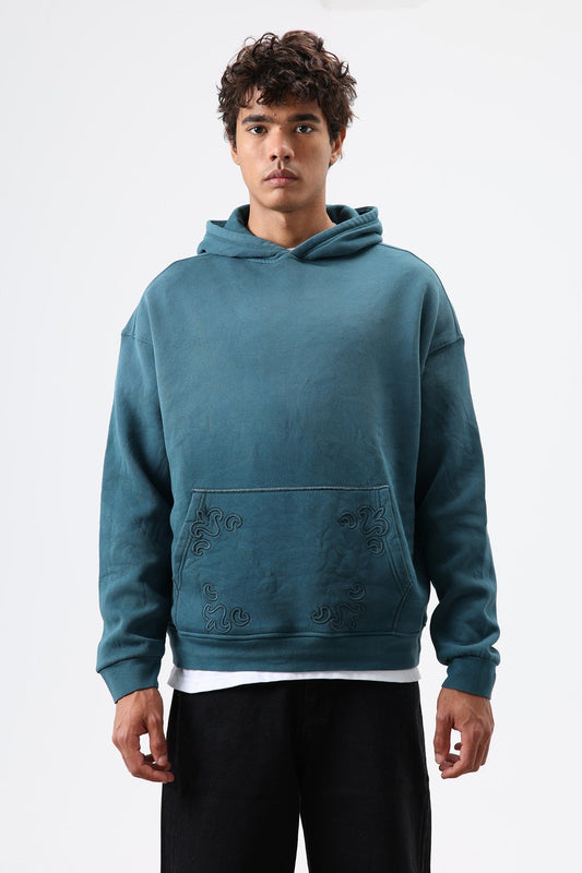 Oversized Hoodie with Embroidered Details