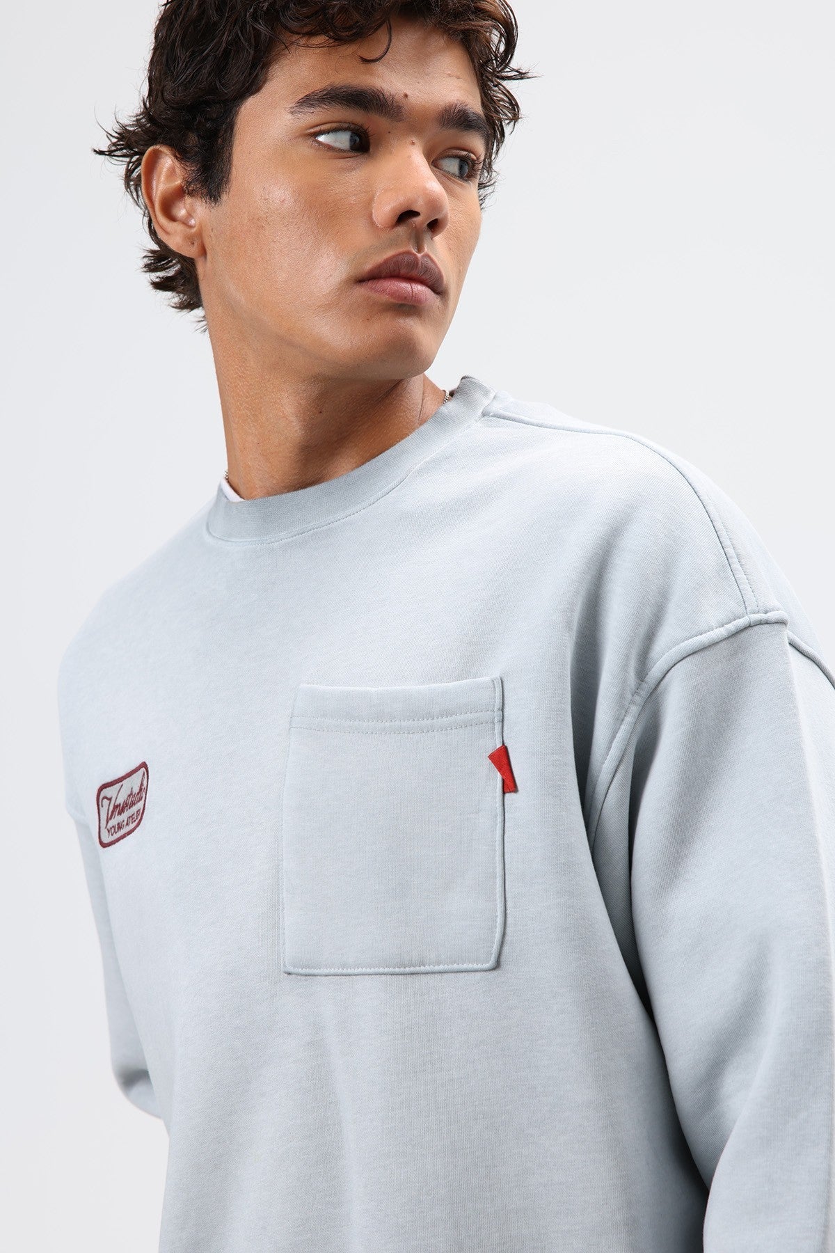 Oversized Bike Neck Sweatshirt with Pockets