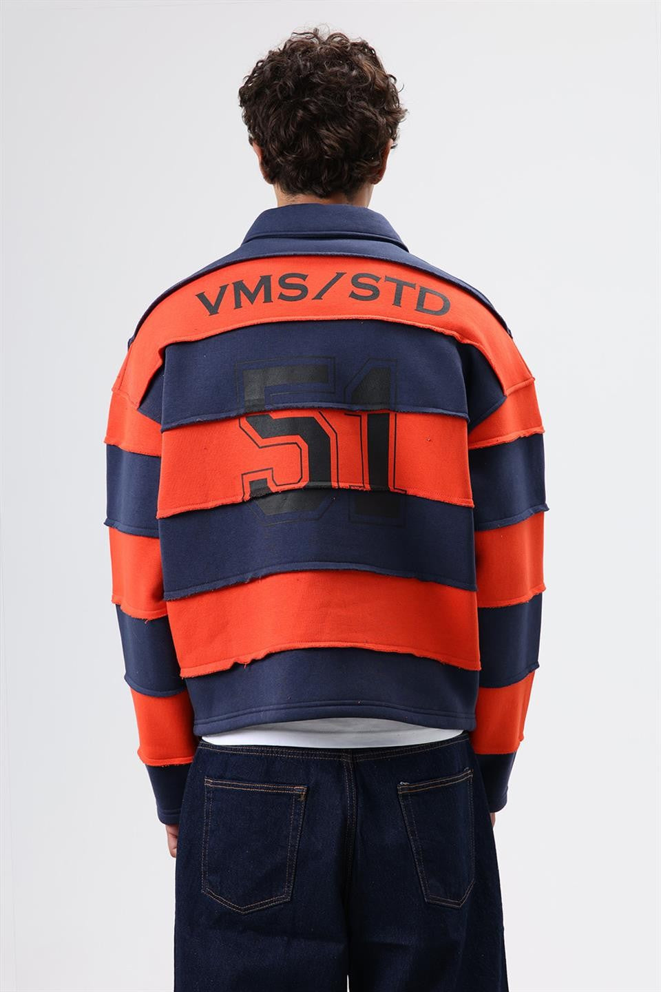 Oversized Striped Printed Sweatshirt