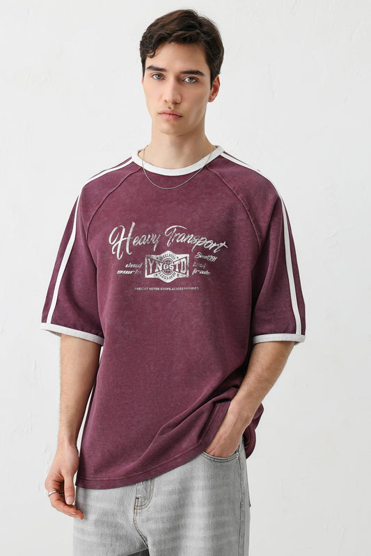 WASHED RAGLAN-SLEEVE T-SHIRT