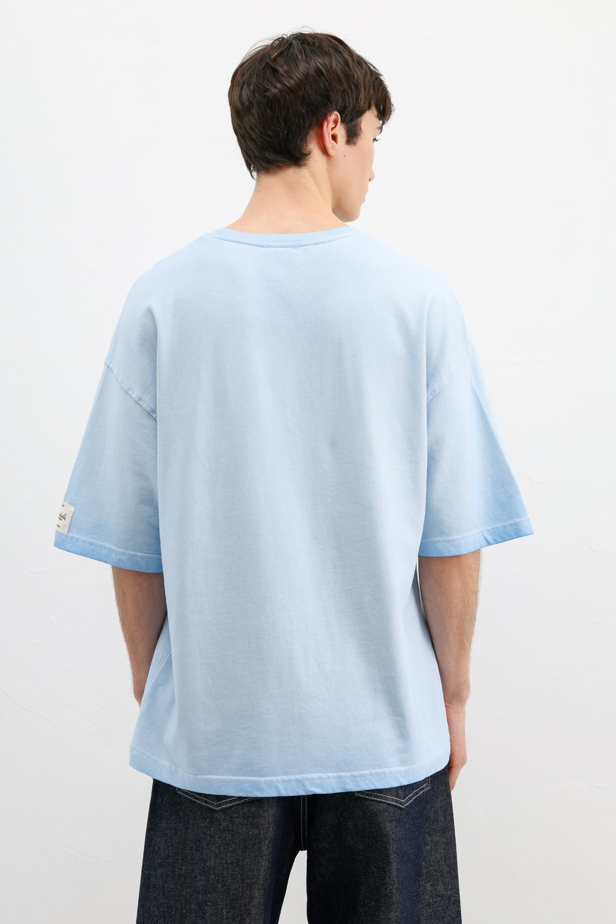 Oversized Printed T-Shirt, Baby Blue