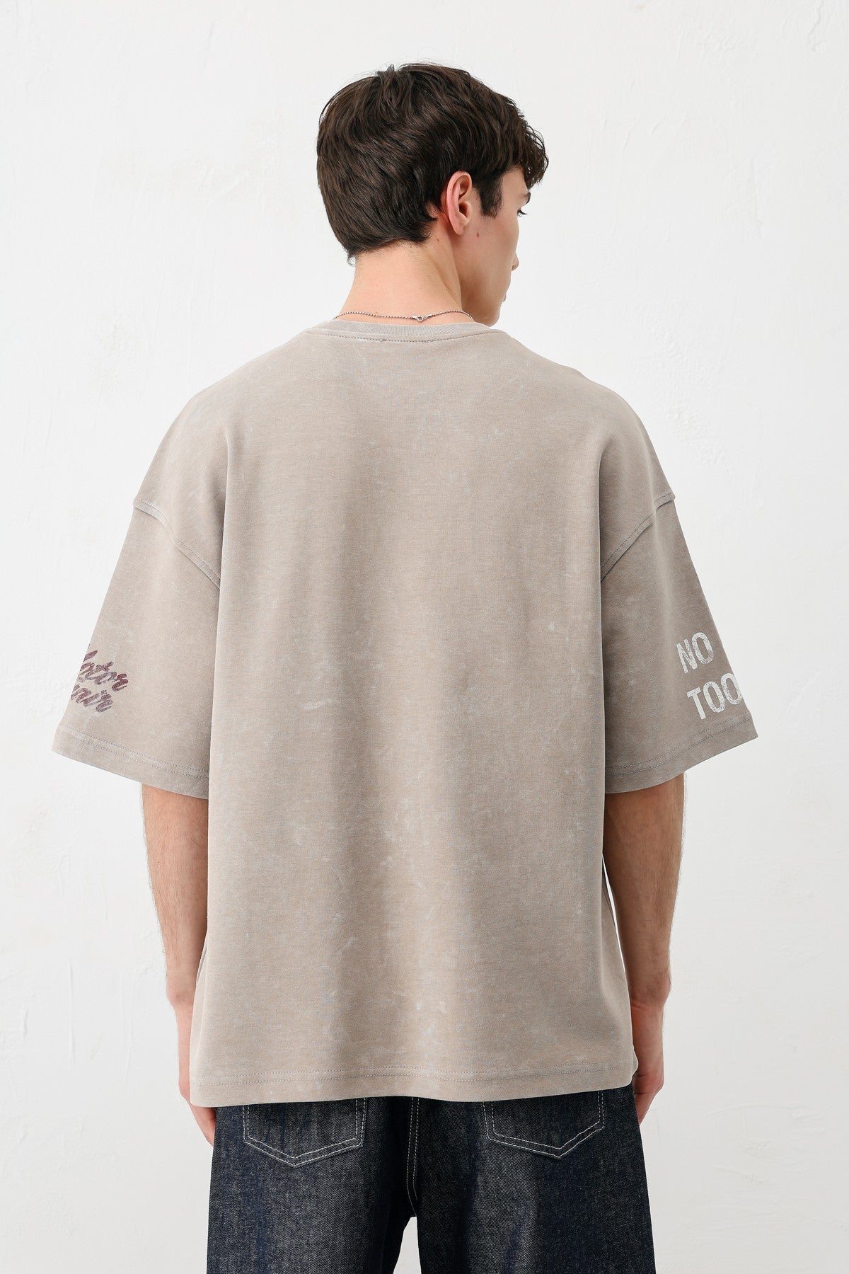 Oversized Printed T-Shirt in Mink