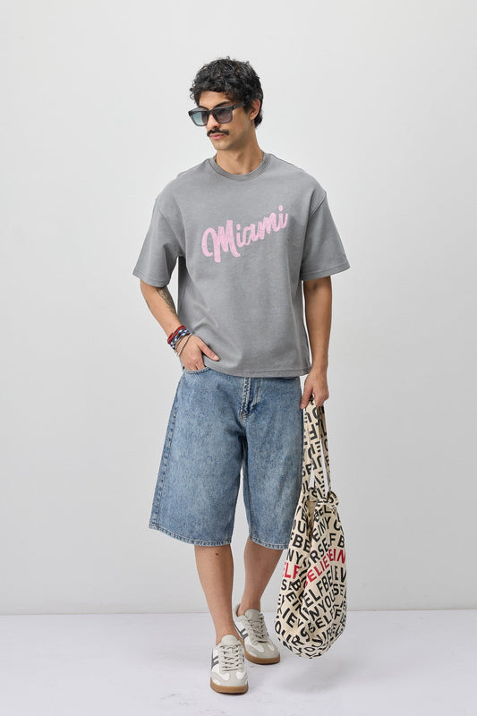 Oversized Miami-Printed T-Shirt