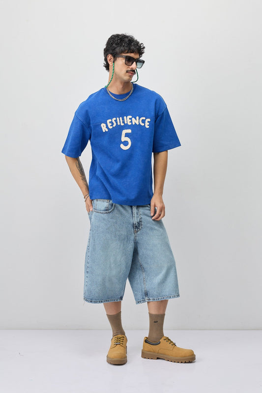 T-Shirt with Oversized Lettering and Number Print