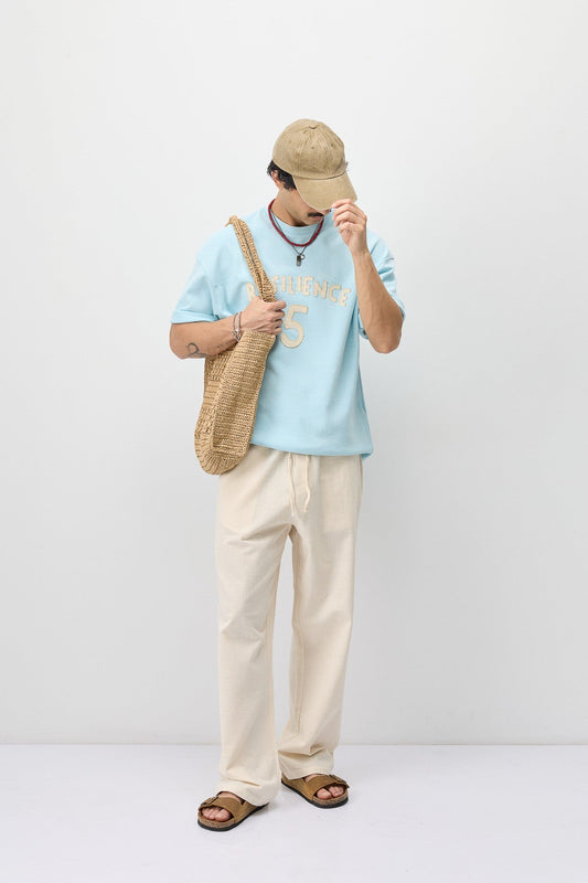 T-Shirt with Oversized Lettering and Number Print