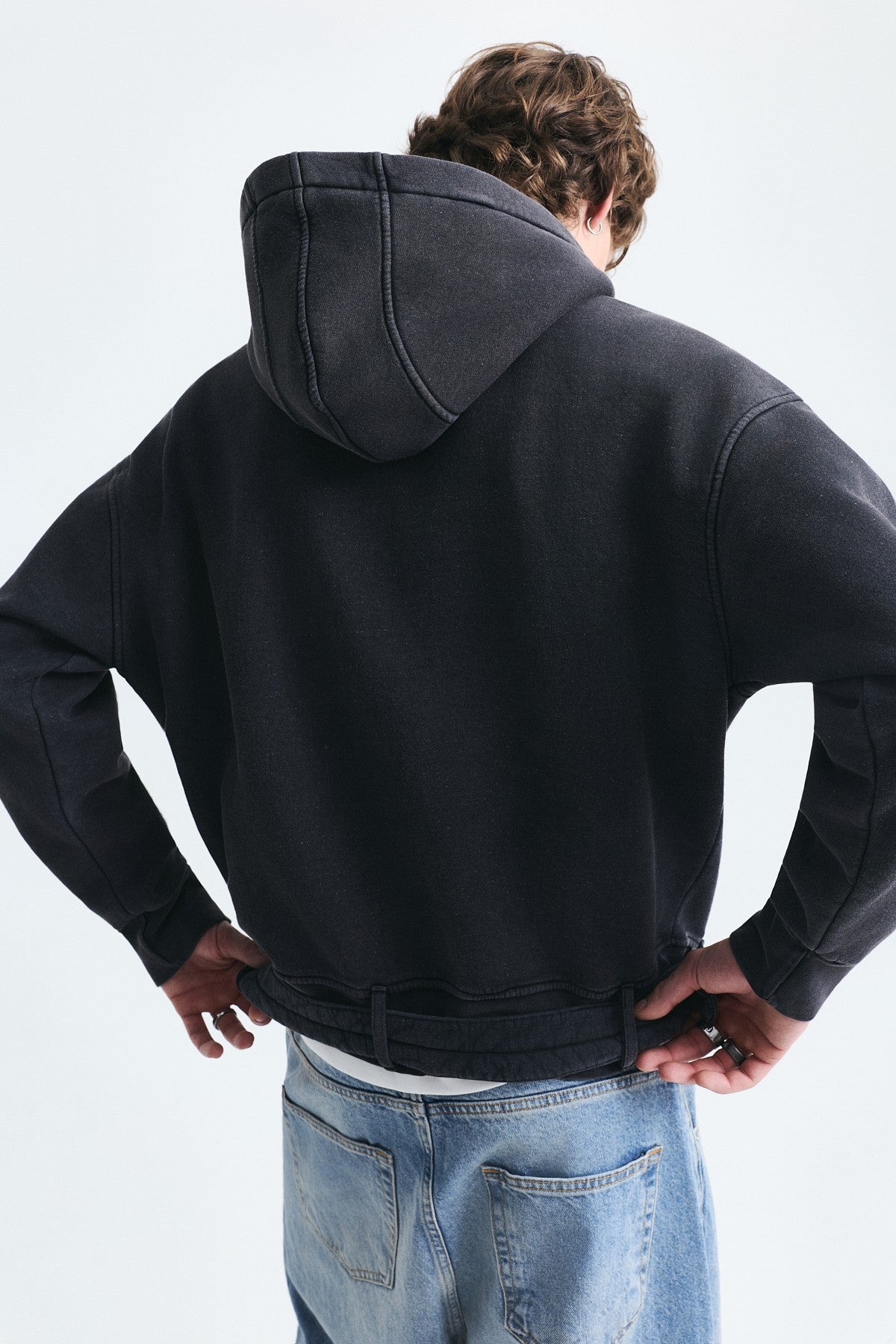 Boxy Fit Sweatshirt with Belt