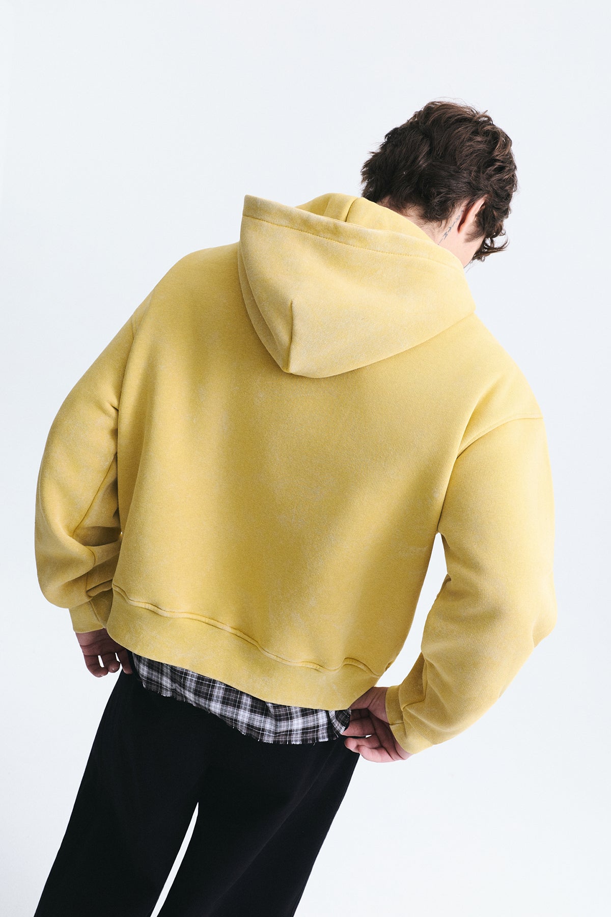 Boxy Fit Metal Clip-Front Sweatshirt