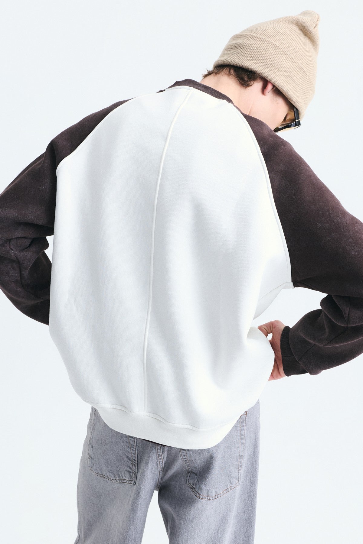 Block-Colored Crew-Neck Sweatshirt