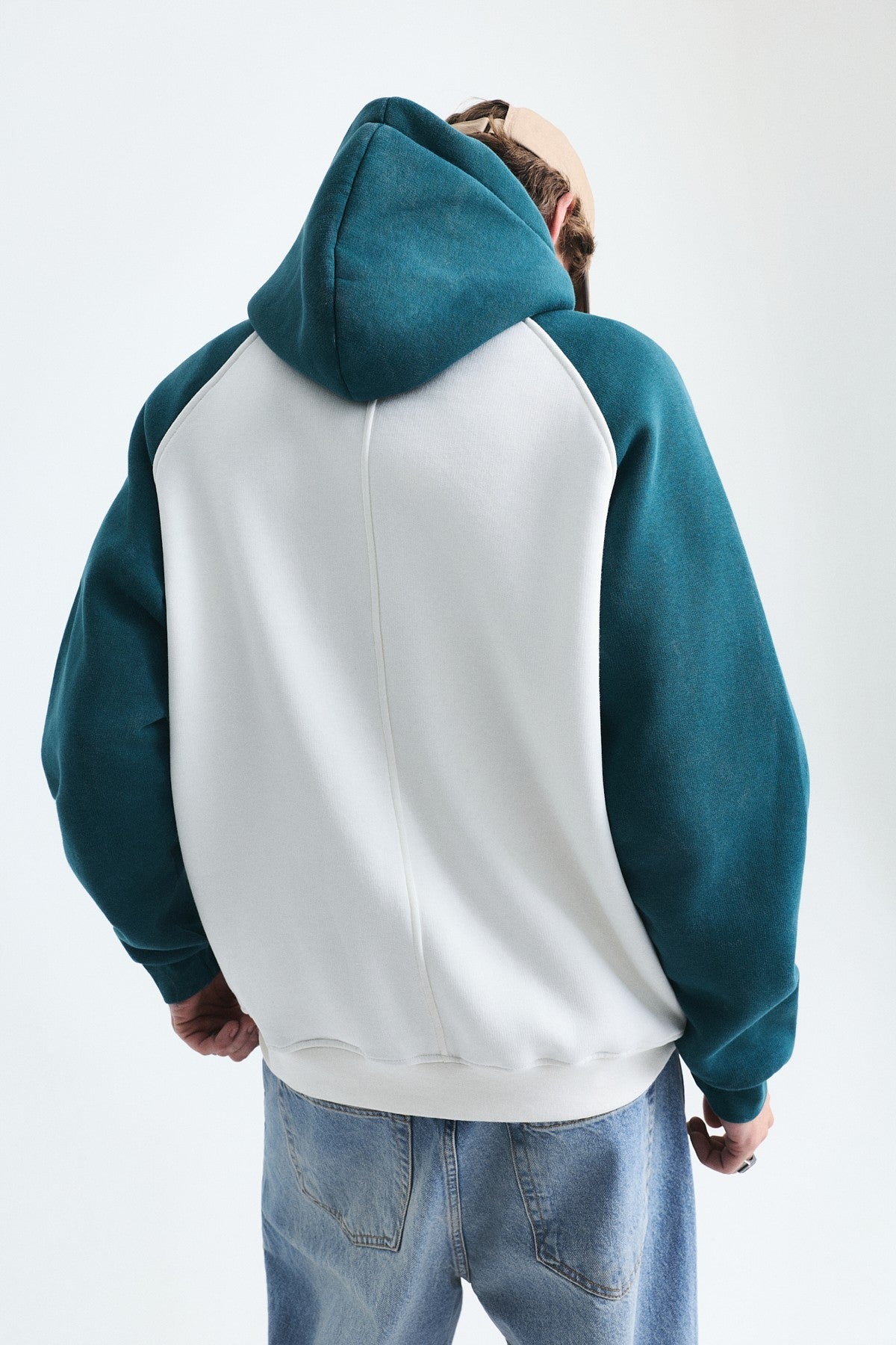 Color-Blocked Hooded Sweatshirt