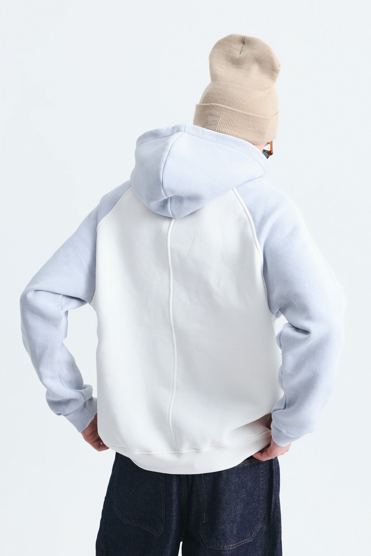 Color-Blocked Hooded Sweatshirt