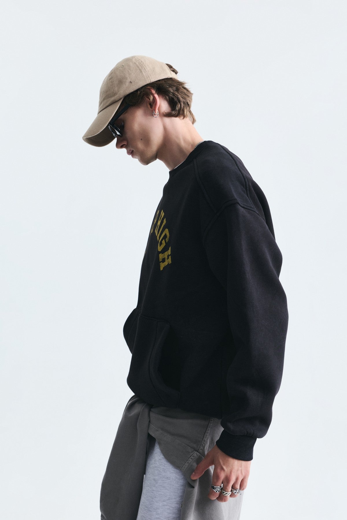 Oversized Sweatshirt with Printed Design (Machine Washable)