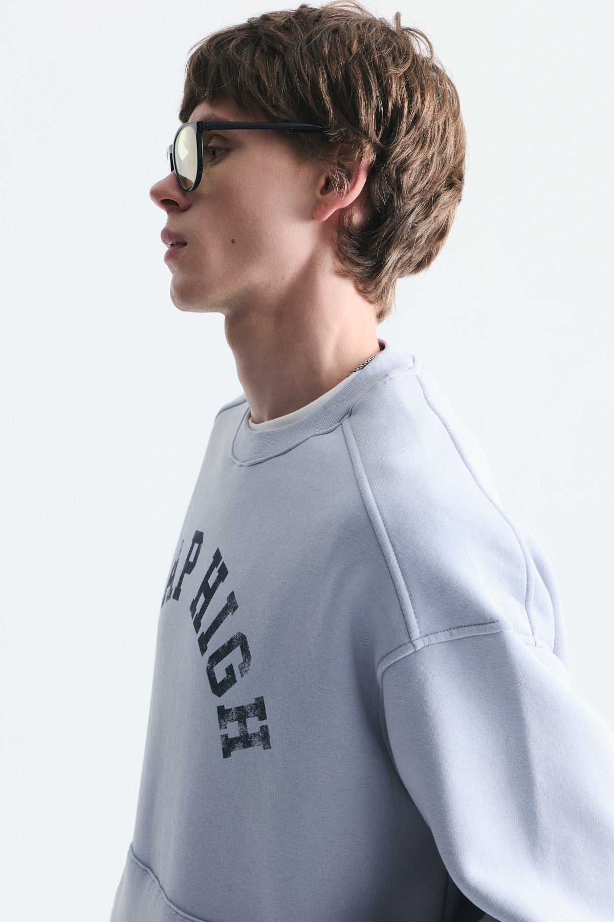 Oversized Sweatshirt with Printed Design (Machine Washable)