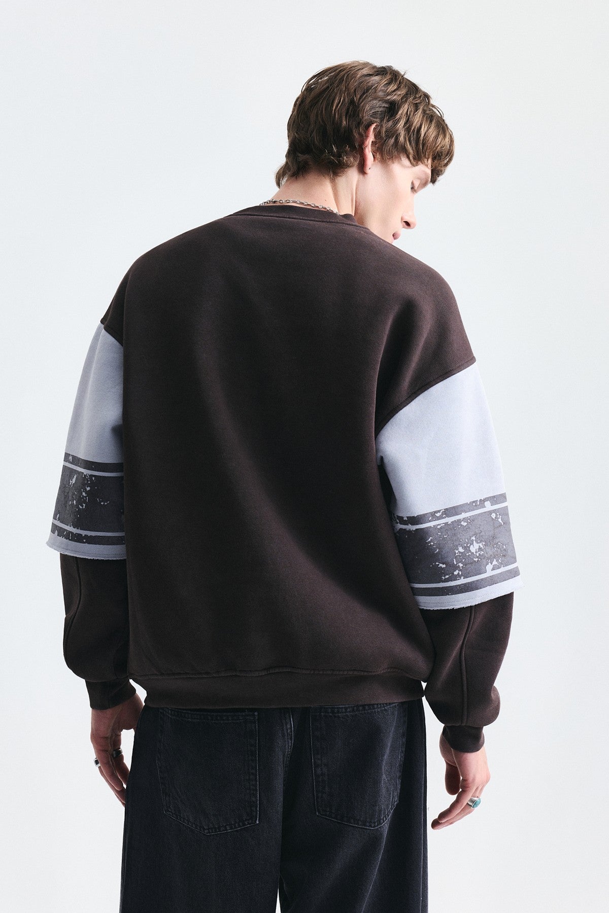 Oversized Double-Sleeve Sweatshirt