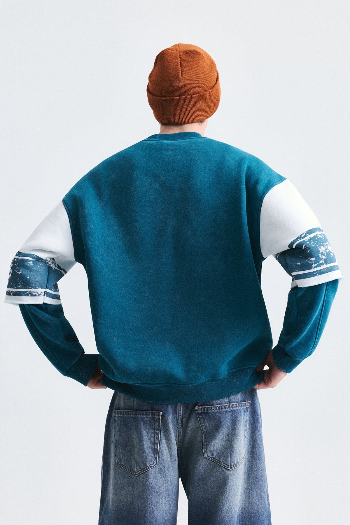 Oversized Double-Sleeve Sweatshirt