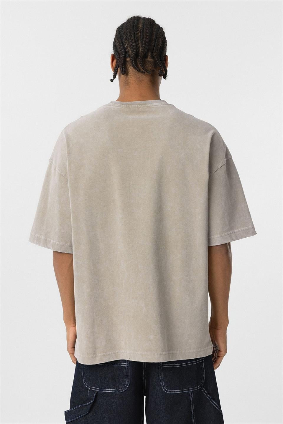 Oversized T-Shirt with Metal Accents and a Washed Look