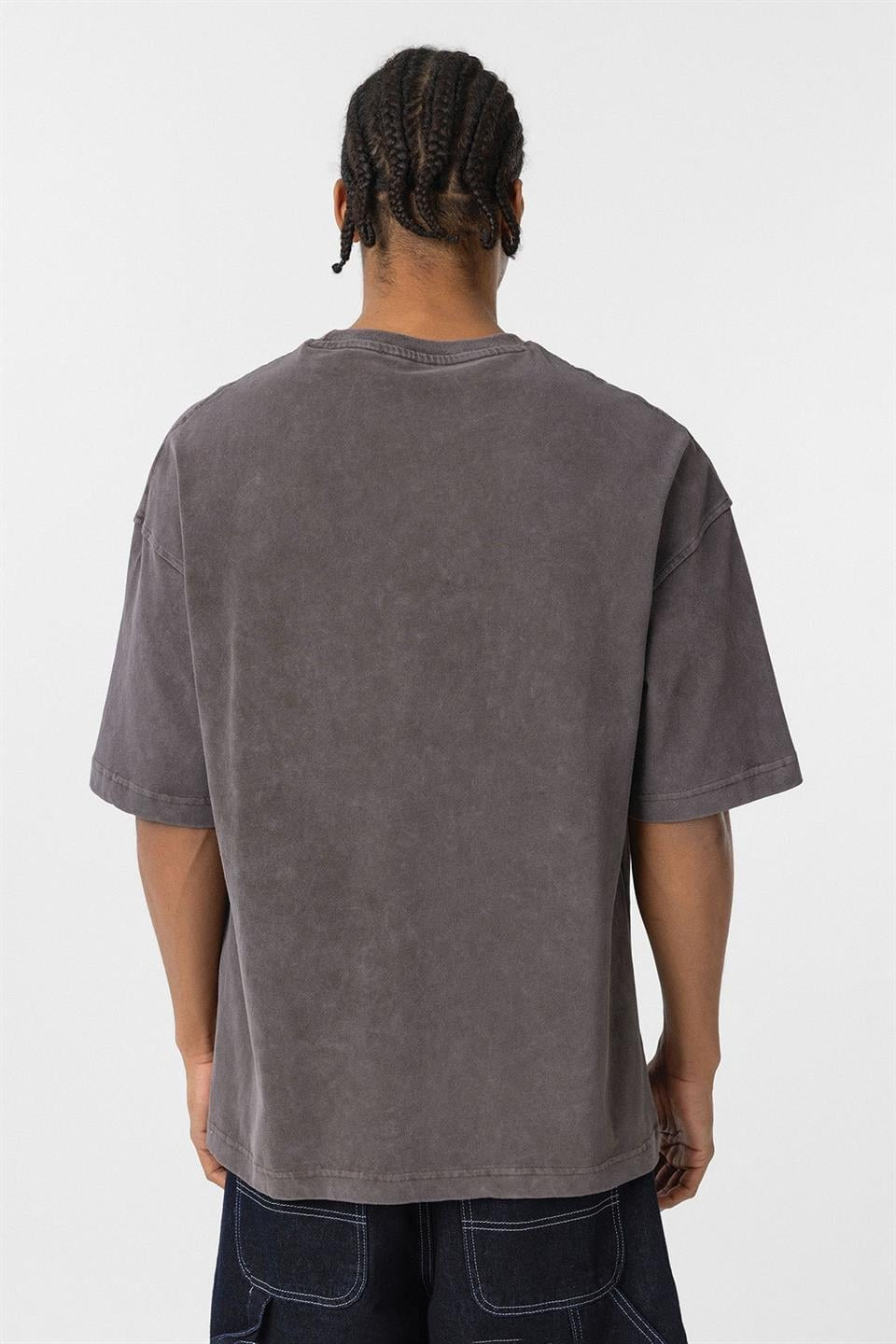 Oversized T-Shirt with Metal Accents and a Washed Look