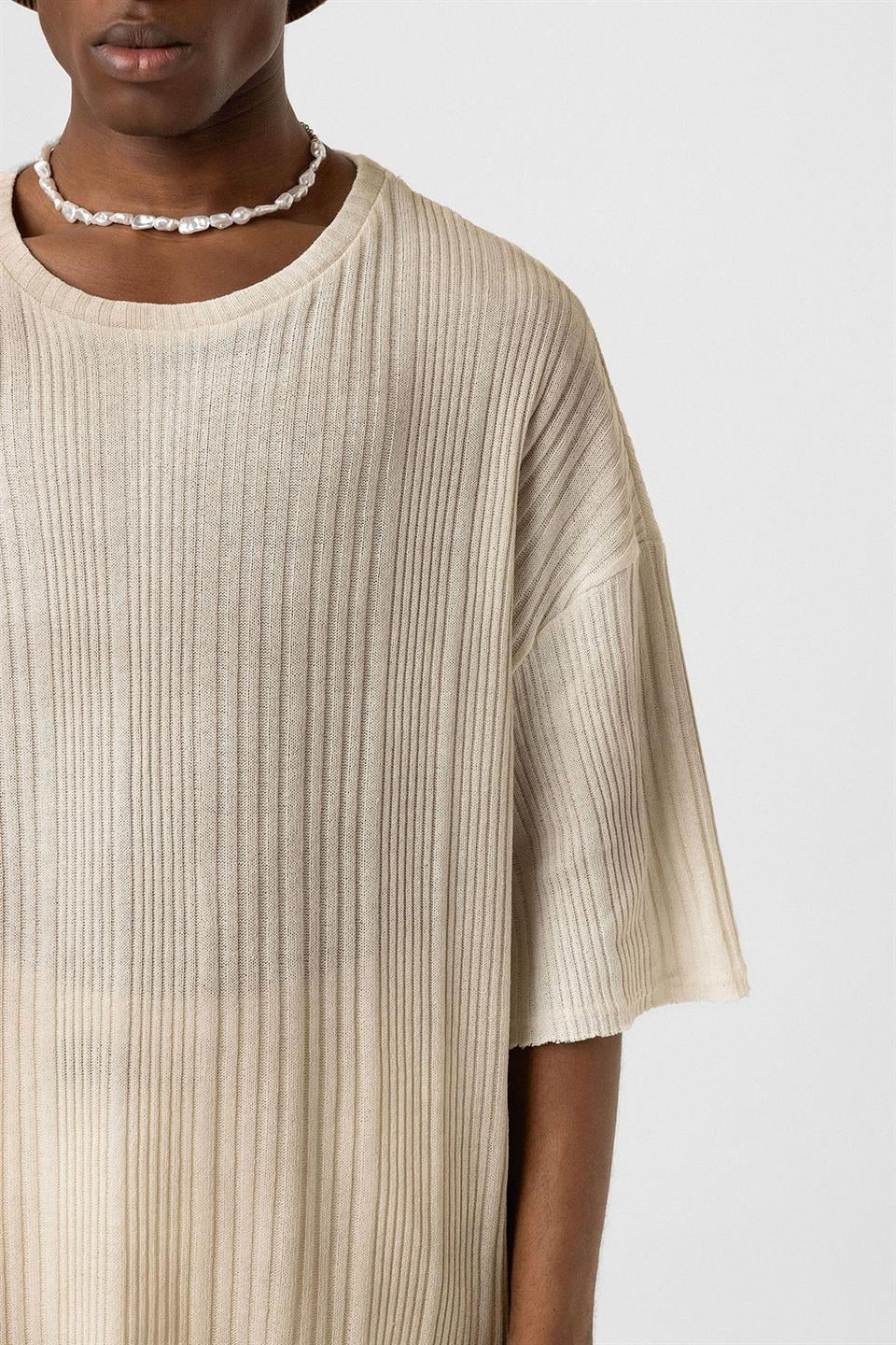 Oversized Knit T-Shirt (Machine Washable)