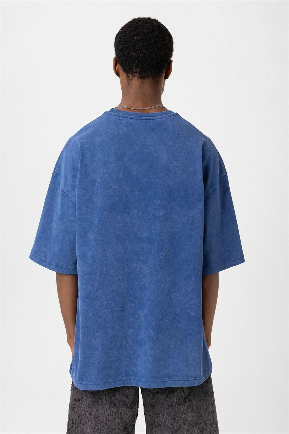 Oversized T-Shirt with Washed Button Details