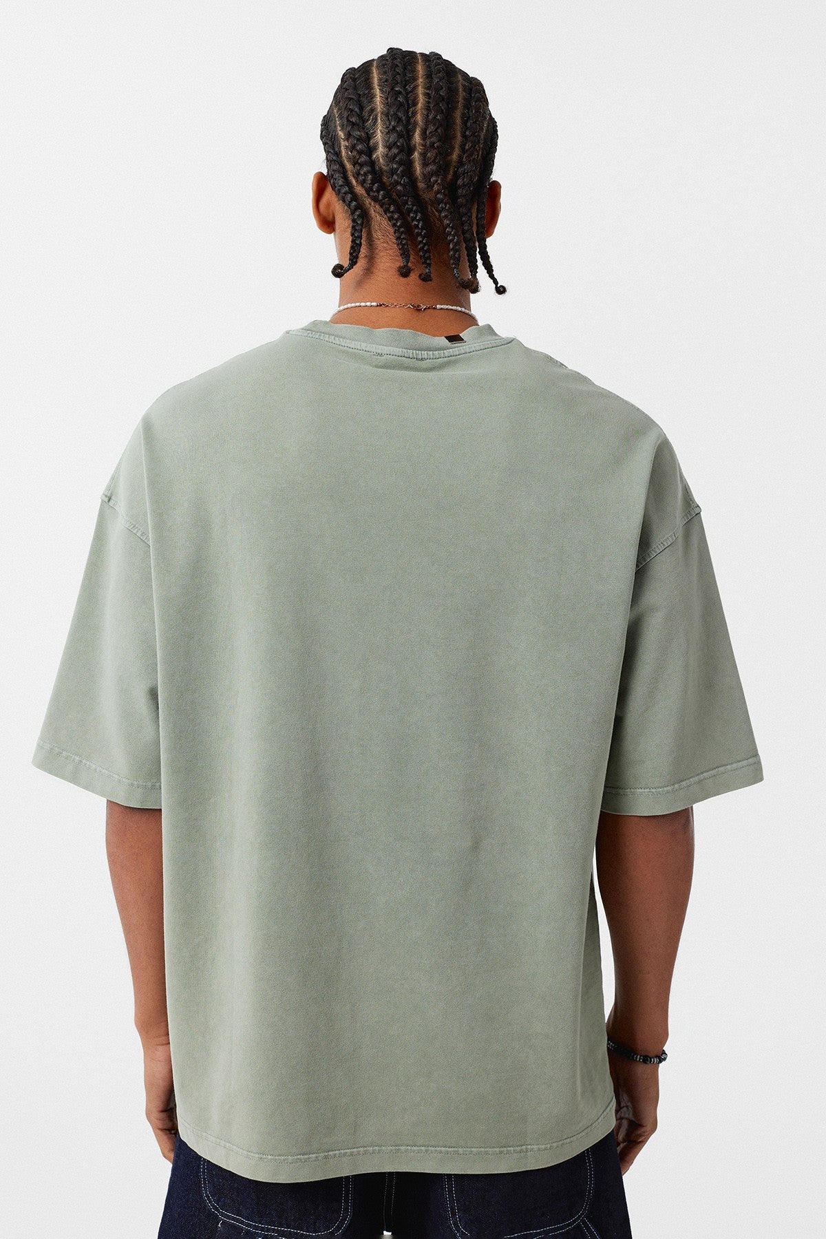 Oversized T-Shirt with Washed Collar Detail