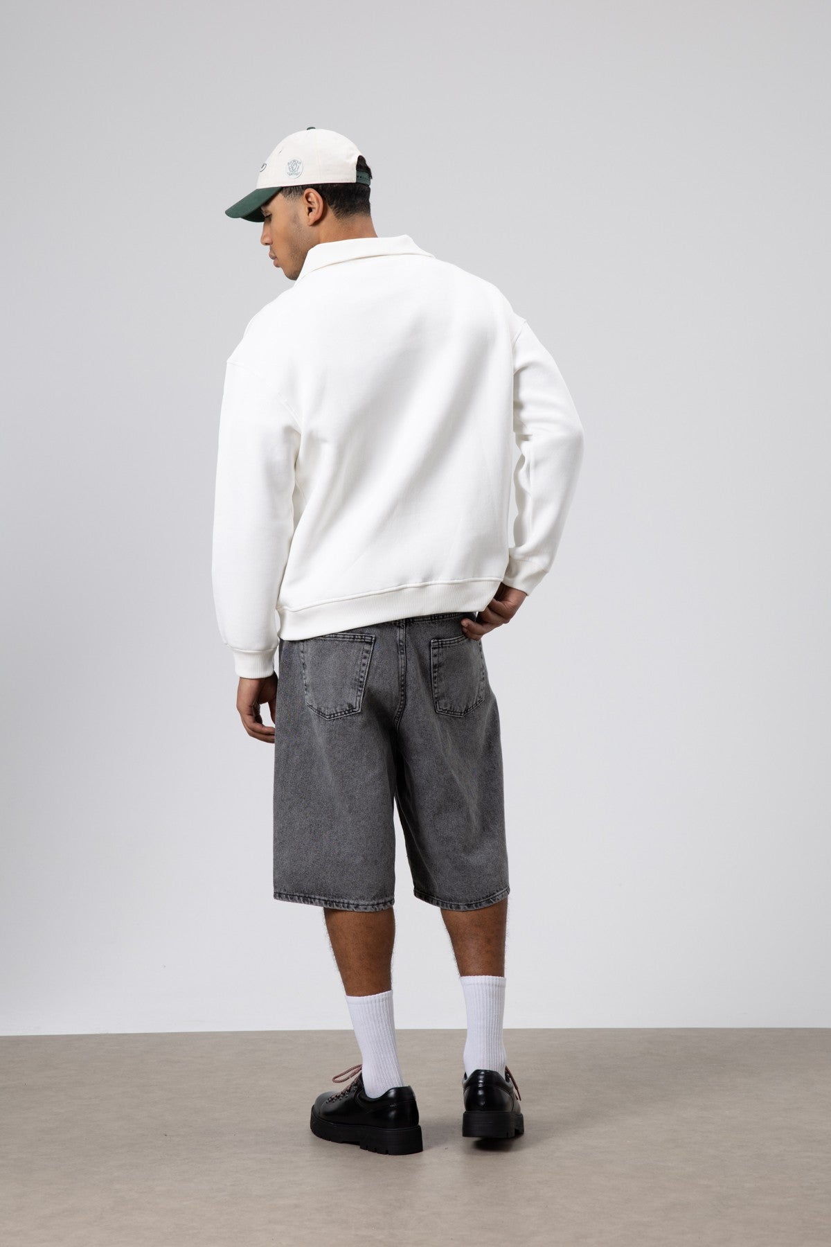 Basic Zipper-Front Stand-Up Collar Sweatshirt