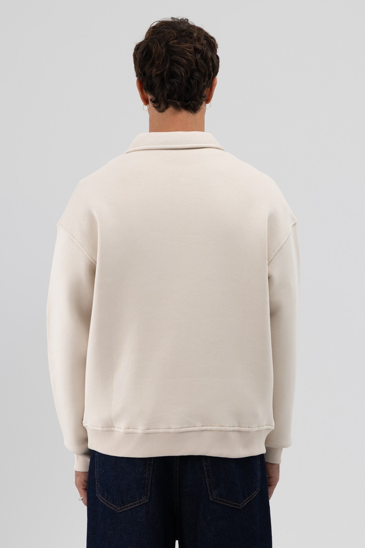 Basic Polo-Neck Sweatshirt