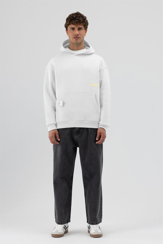 Oversized Hooded Printed Sweatshirt
