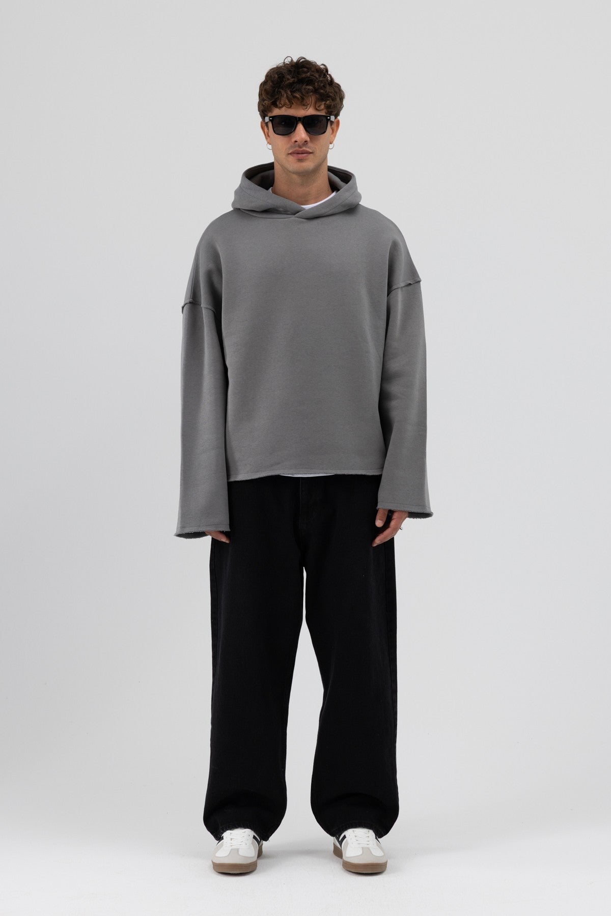 Basic Oversized Seamless Hooded Sweatshirt