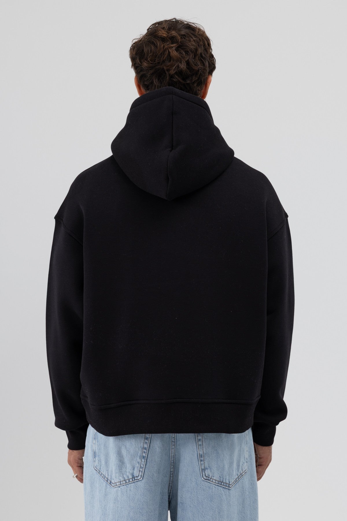 Basic Hooded Boxy-Fit Sweatshirt