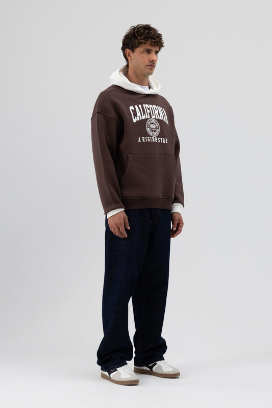 Two-Tone Printed Oversized Sweatshirt