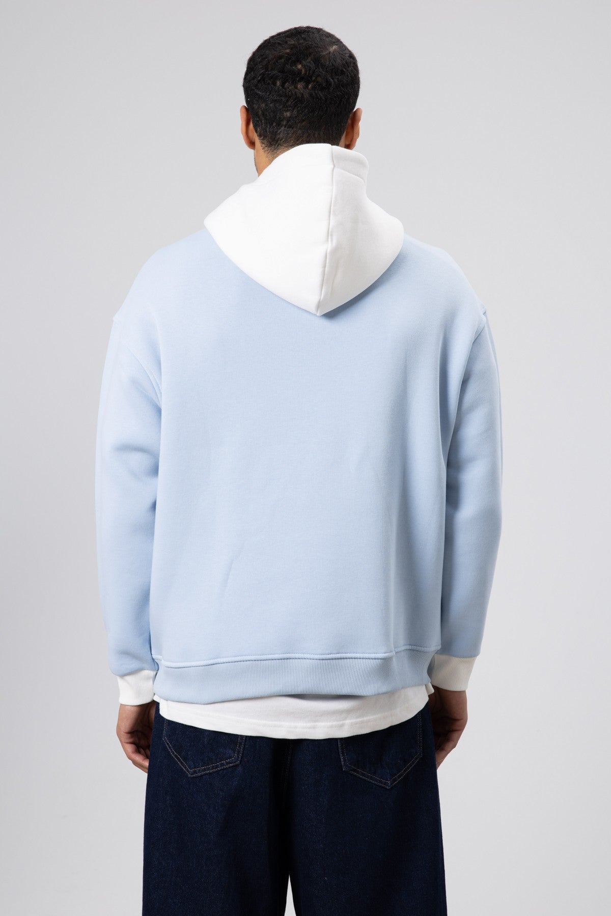 Two-Tone Printed Oversized Sweatshirt