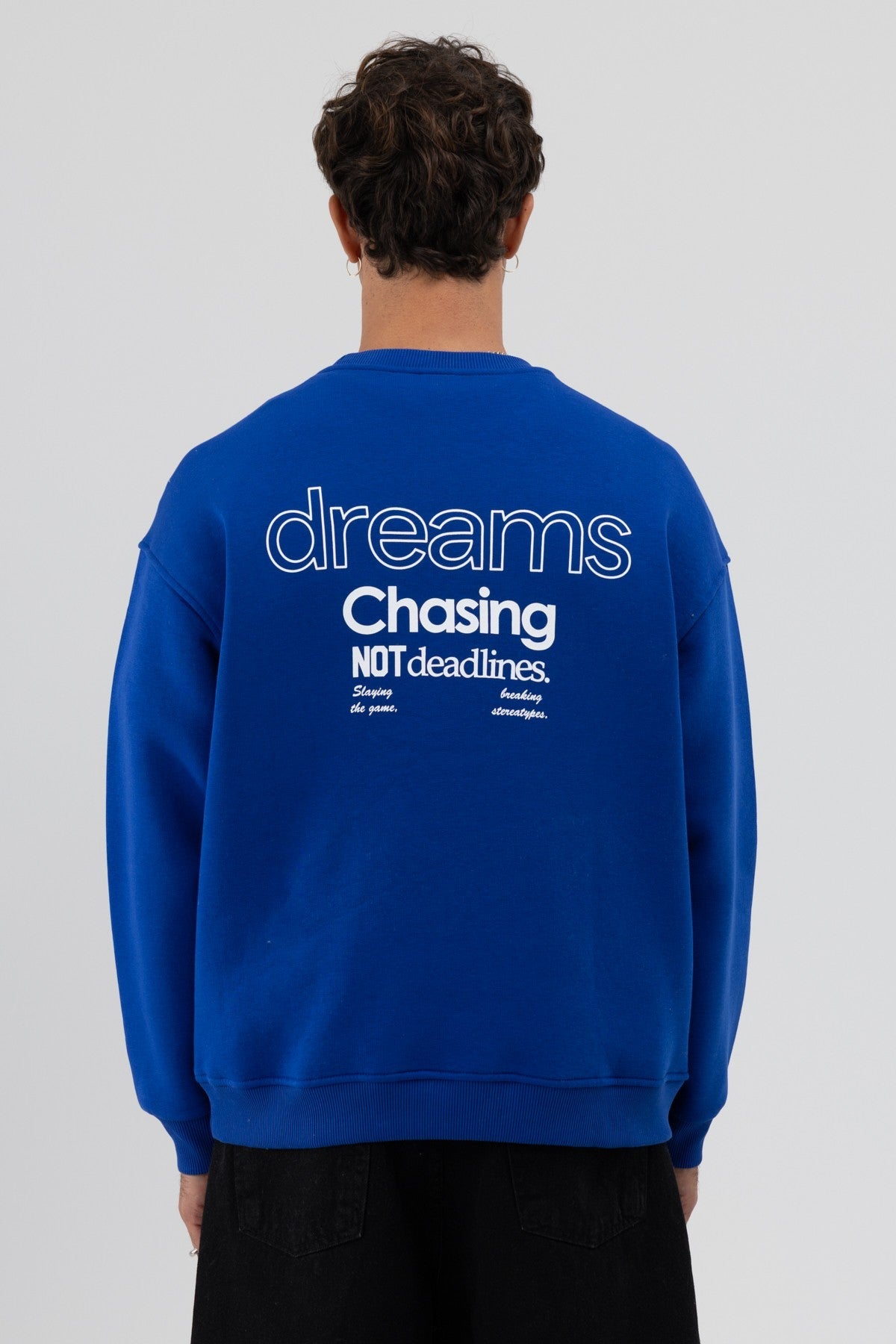 Oversized Bike Neck Print Sweatshirt V70-95