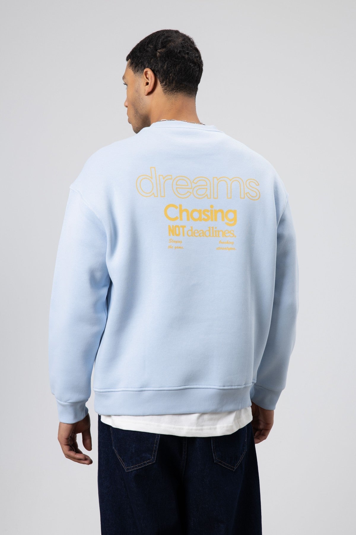 Oversized Bike Neck Print Sweatshirt