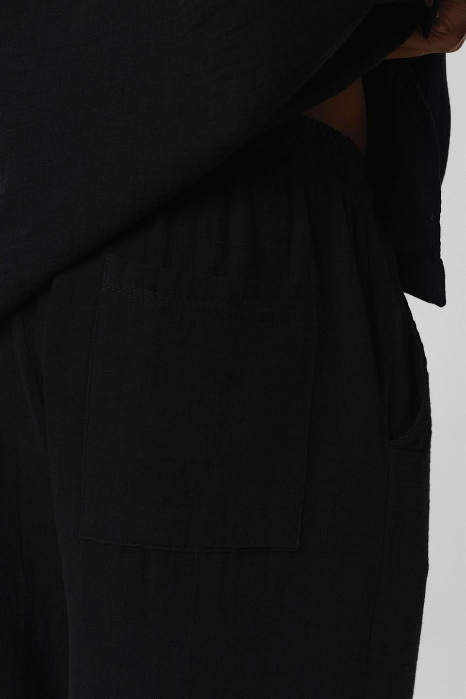 Baggy-Fit Muslin Linen Pants