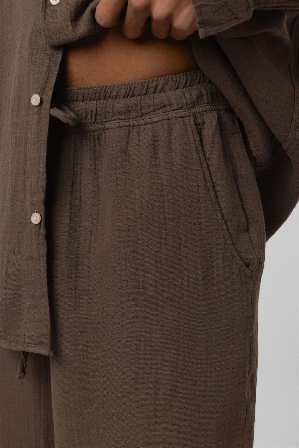 Baggy-Fit Muslin Linen Pants