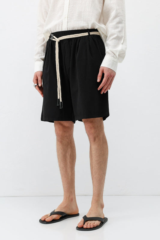 Oversized Linen Shorts with a Waistband