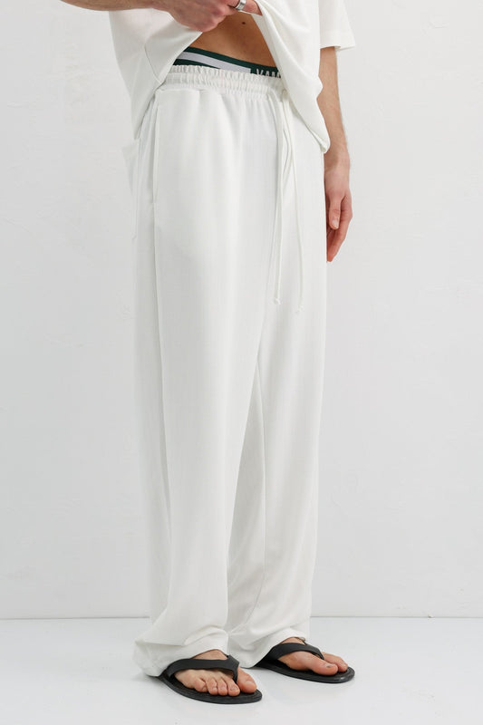 Ribbed, Textured Baggy Sweatpants