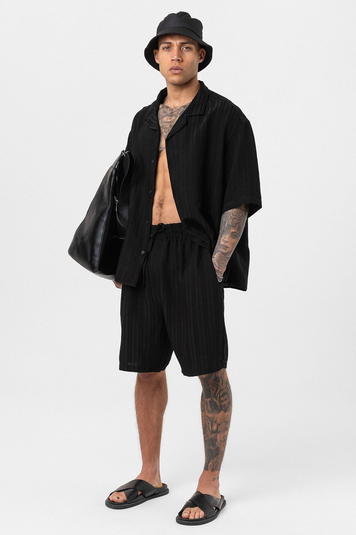 Oversized Modal Fabric Shorts and Shirt Set