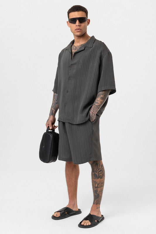 Oversized Modal Fabric Shorts and Shirt Set