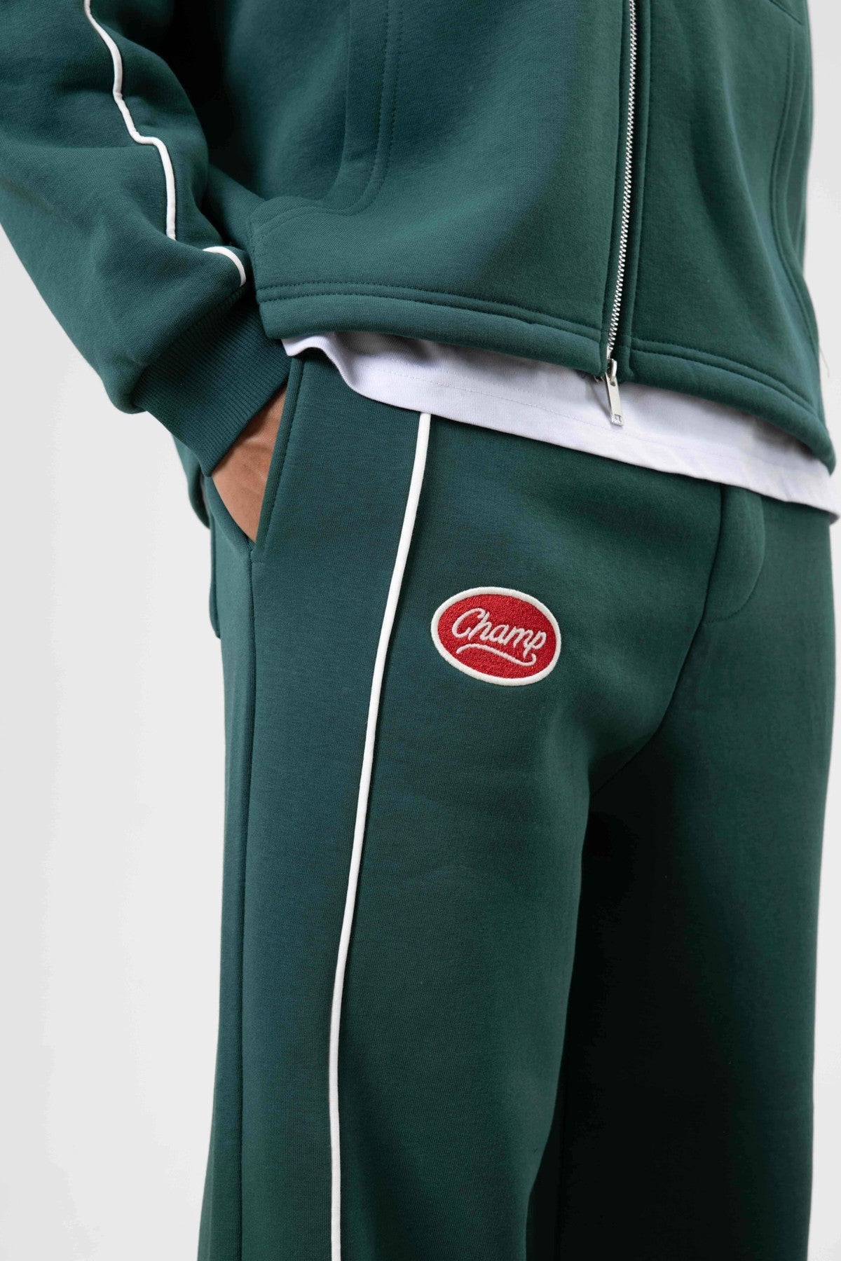 Oversized Sweatsuit Set with Stripe Details
