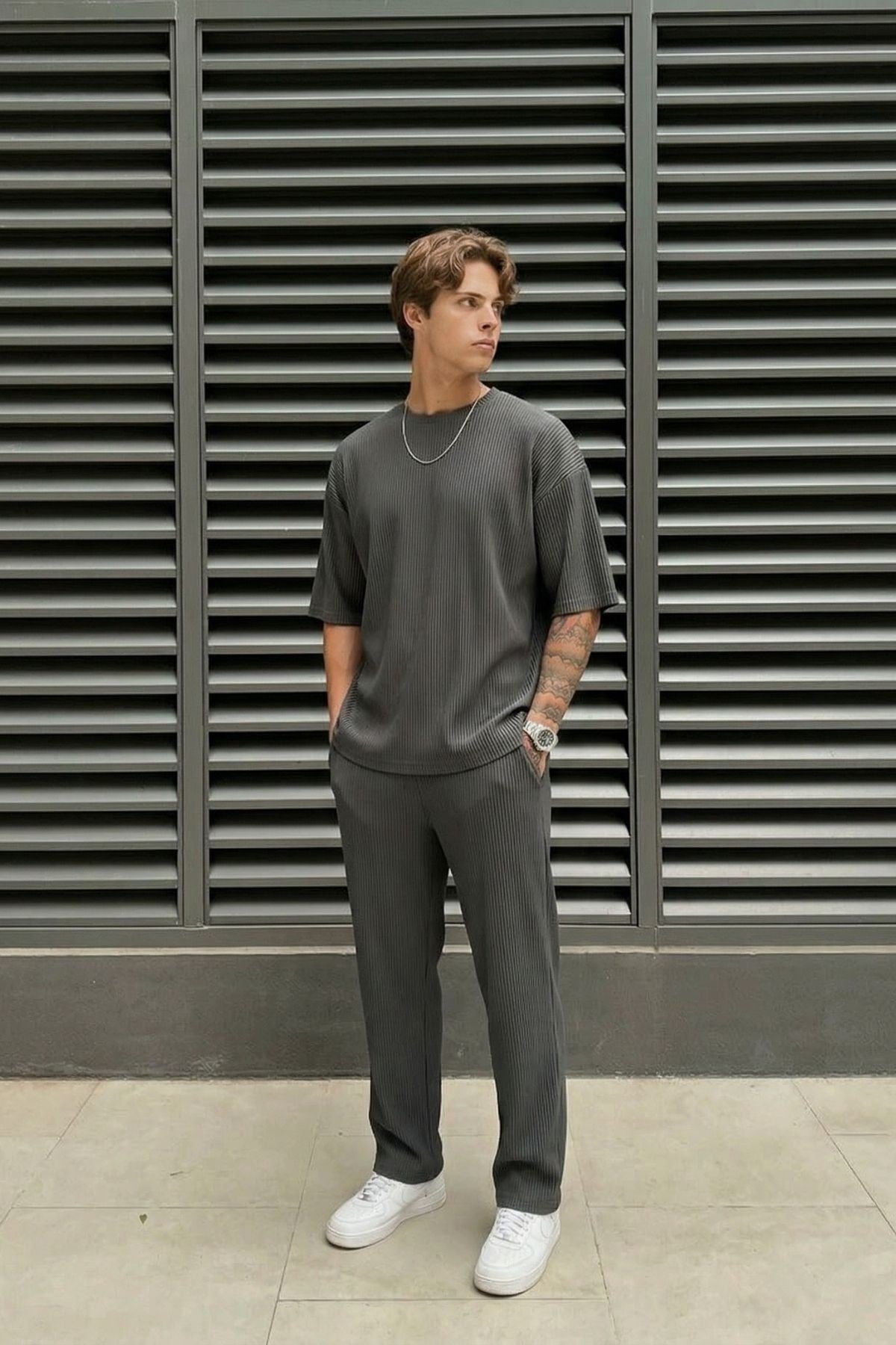 Oversized T-Shirt with Ribbed Hem